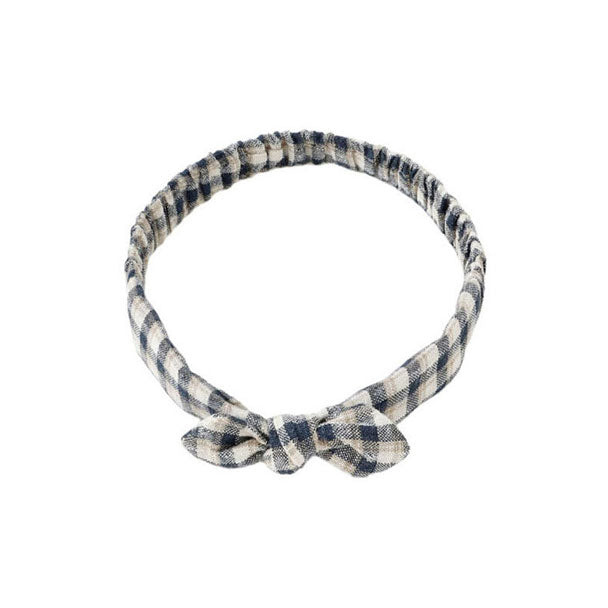 Rylee and Cru Navy Check Baby Bow Headband