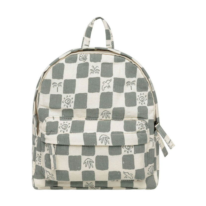Rylee and Cru Natural Coastal Check Mini Backpack