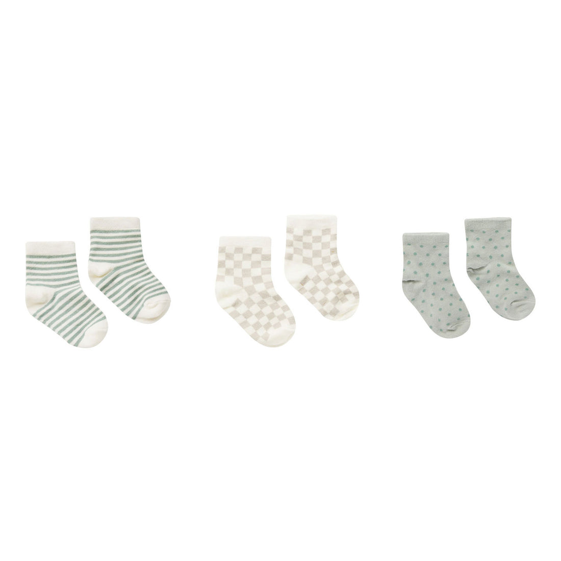 Rylee and Cru Stripe-Check-Dot Printed 3 Pack Socks