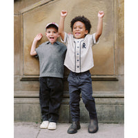 Rylee and Cru Heathered Grey Knit Polo