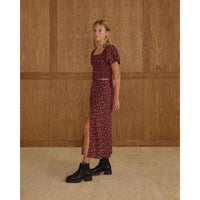 Rylee and Cru Harvest Berry Teen Midi Skirt