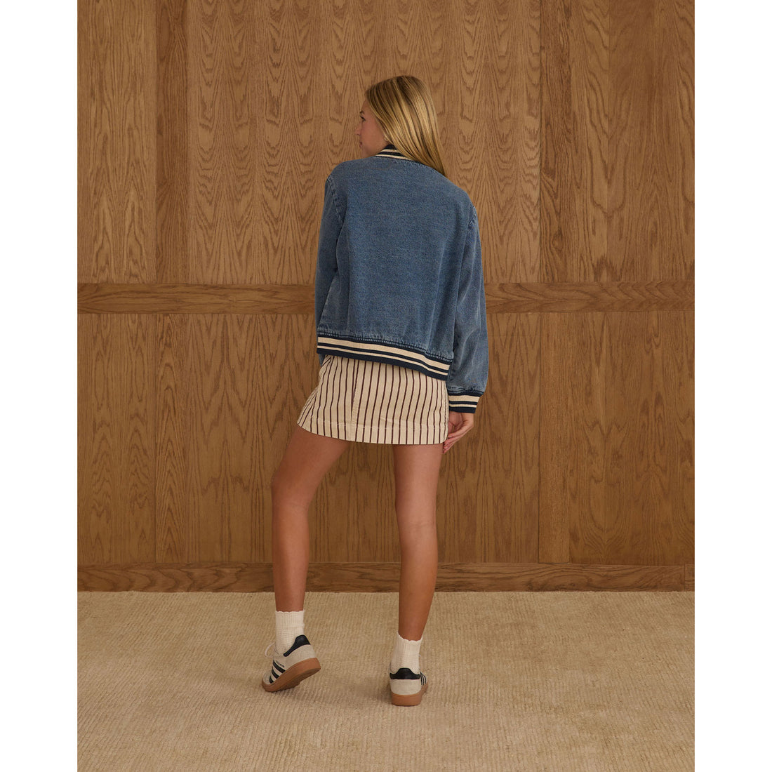 Rylee and Cru Indigo Denim Teen Varsity Jacket