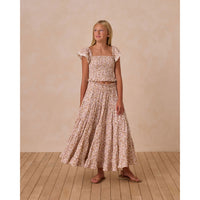 Rylee and Cru Ivory Wildflower Maxi Skirt