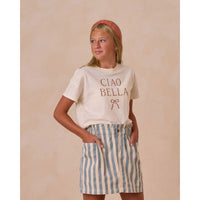 Rylee and Cru Ocean Stripe Denim Mini Skirt