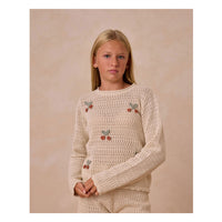 Rylee and Cru Cherries Crochet Knit Pullover