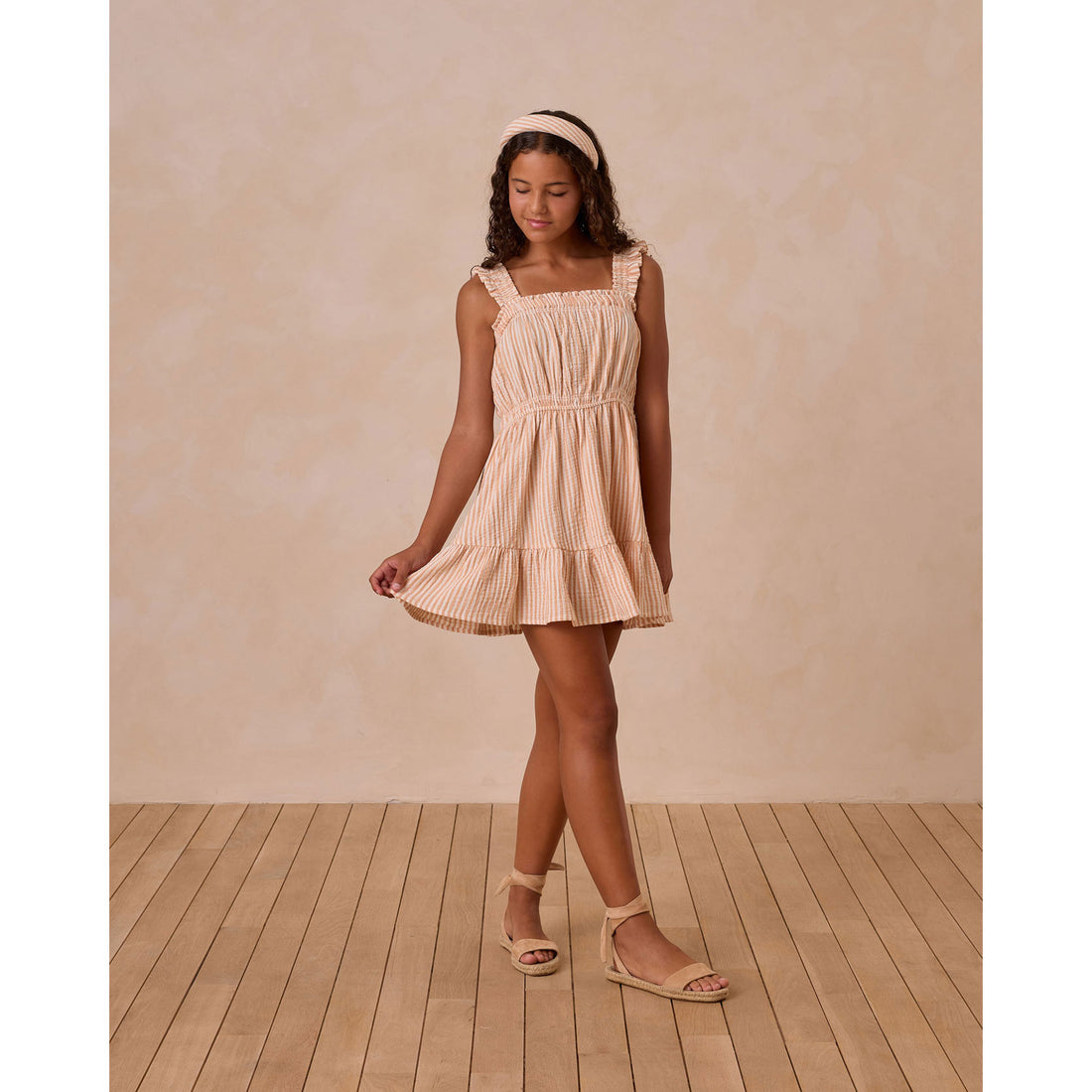 Rylee and Cru Grapefruit Stripe Annalise Dress