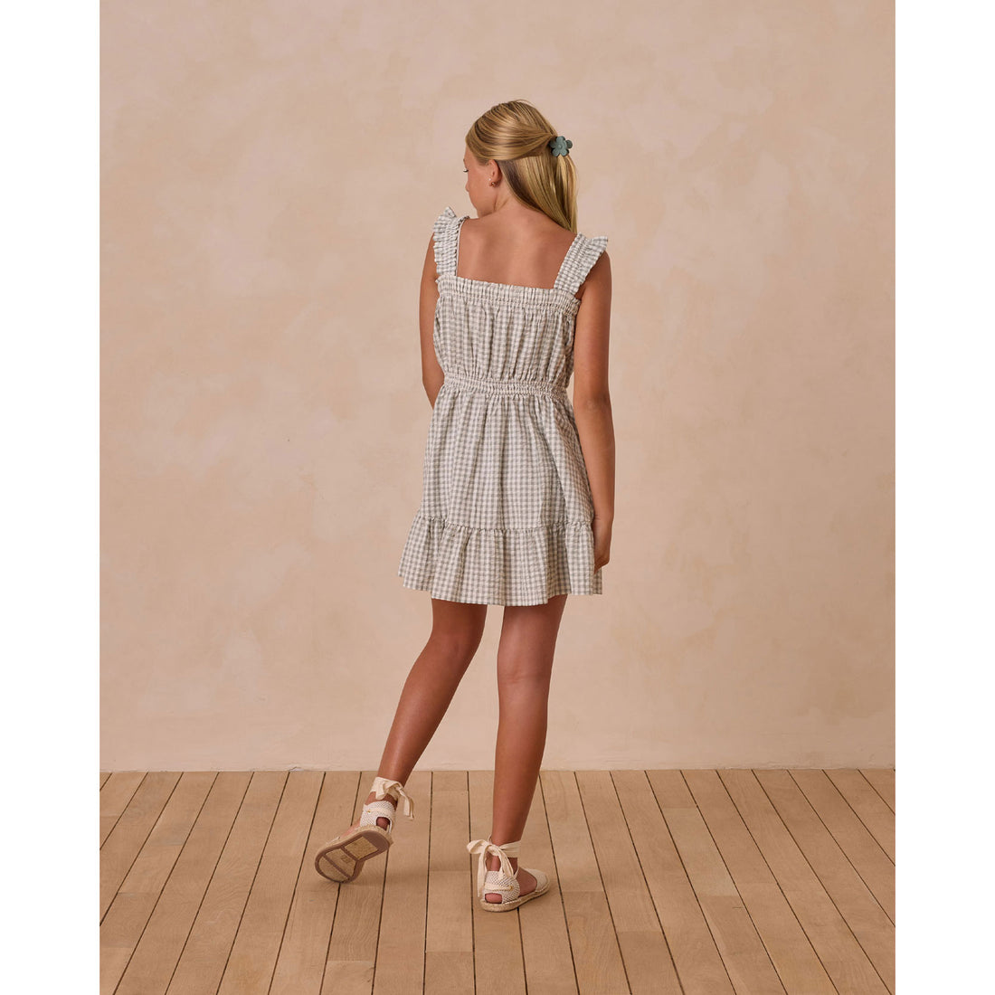Rylee and Cru Eucalyptus Gingham Annalise Dress