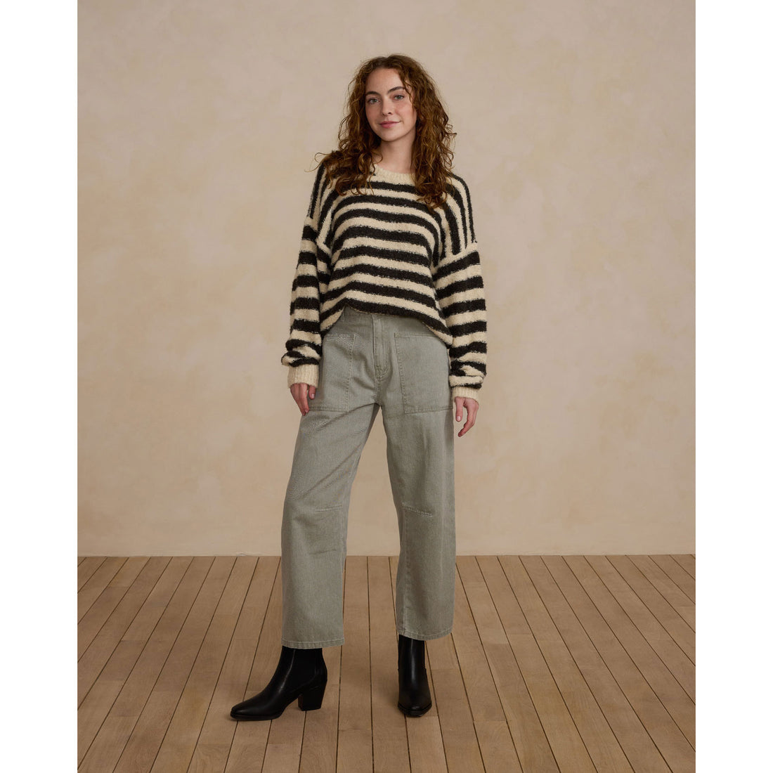 Rylee and Cru Fuzzy Stripe Aspen Women Sweater