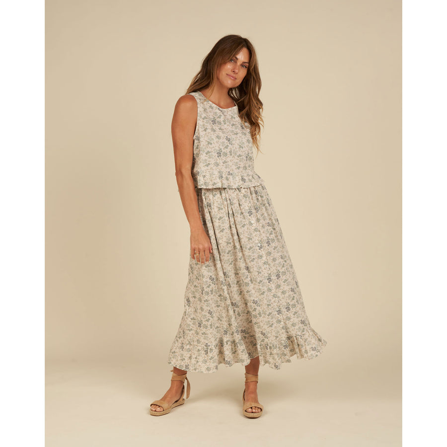 Rylee and Cru Blue Floral Oceanside  Womens Skirt