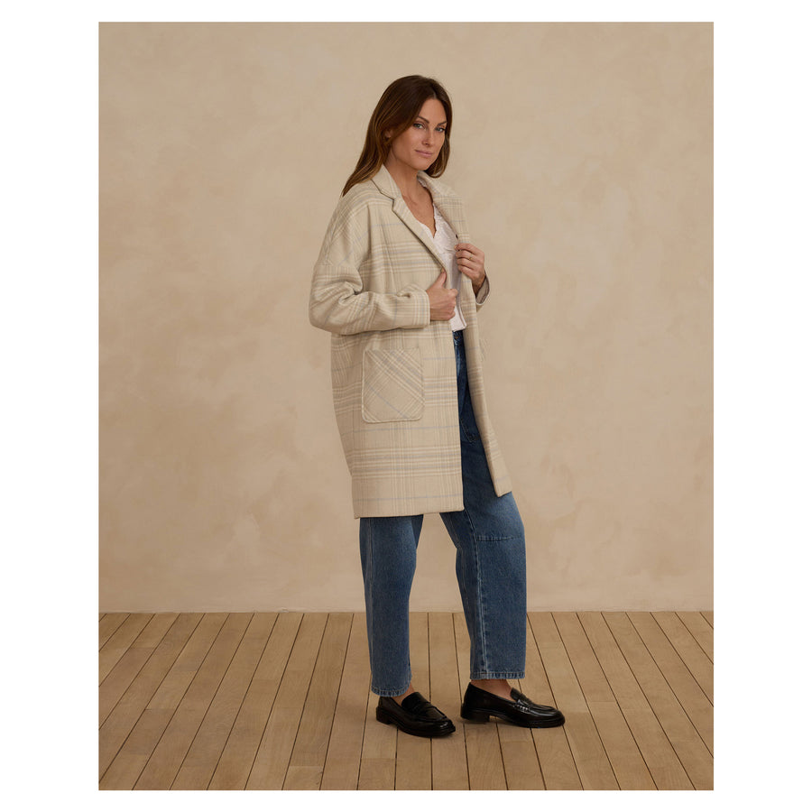 Rylee and Cru Fall Plaid Longline Womens Coat