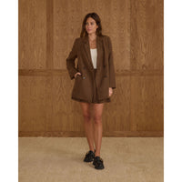 Rylee and Cru Rustic Plaid Women Double Breasted Blazer