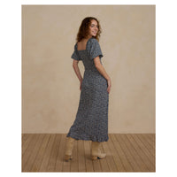 Rylee and Cru Blue Floral Button Slit Womens Skirt