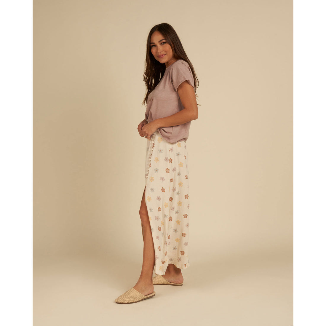 Rylee and Cru Leilani Button Slit Womens Skirt -Leilani