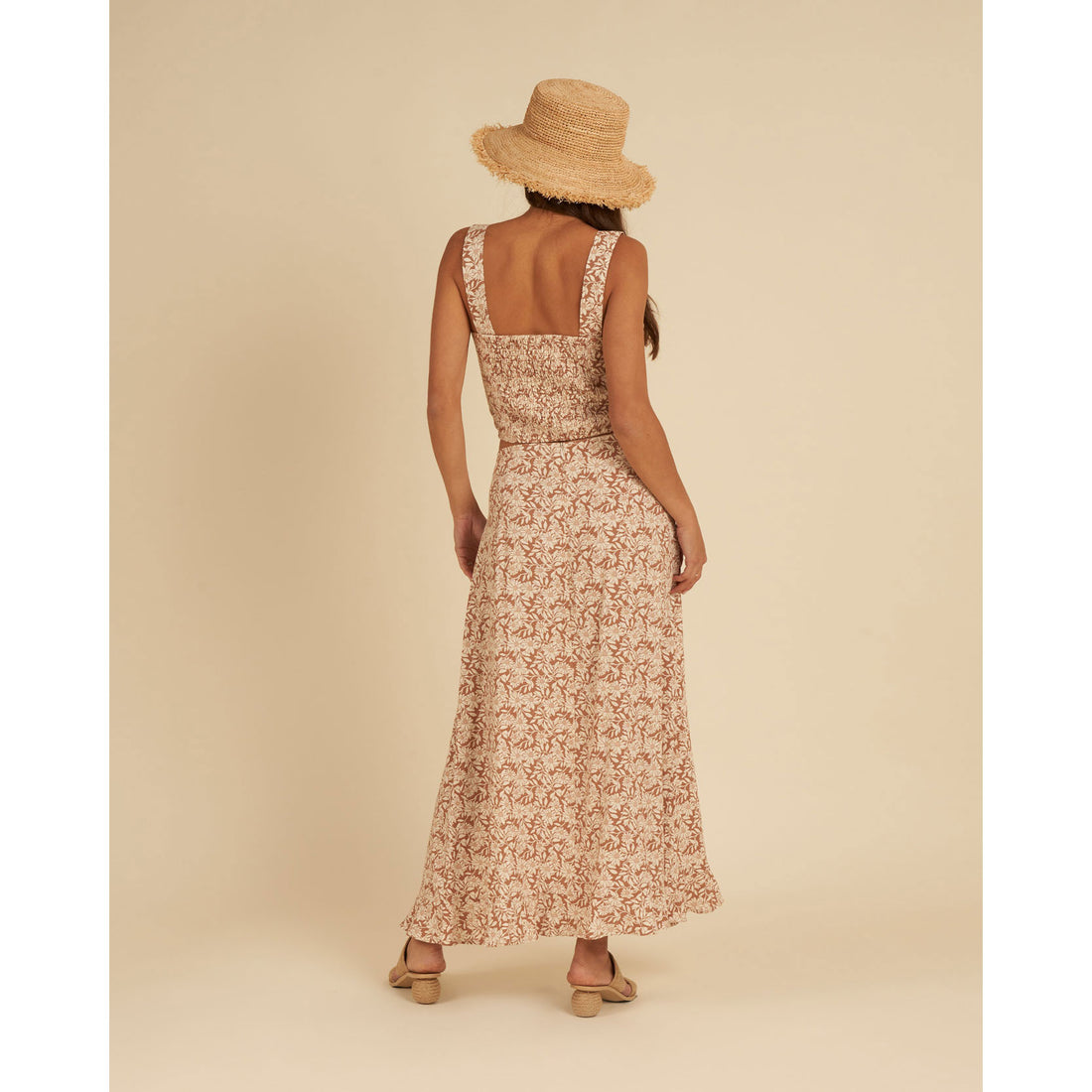 Rylee and Cru Plumeria Button Slit Womens Skirt -Plumeria