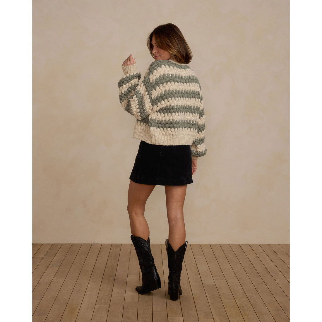 Rylee and Cru Laurel Stripe Boxy Crop Women Cardigan