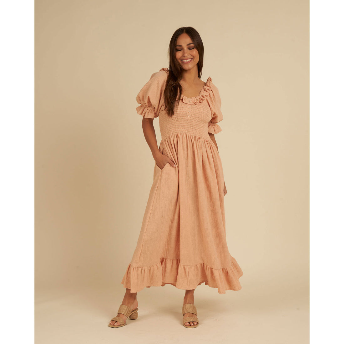 Rylee and Cru Apricot Womens Lexi Dress