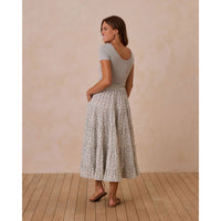 Rylee and Cru Blossom Ruffle Tiered Maxi Women Skirt