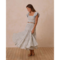 Rylee and Cru Blossom Ruffle Tiered Maxi Women Skirt