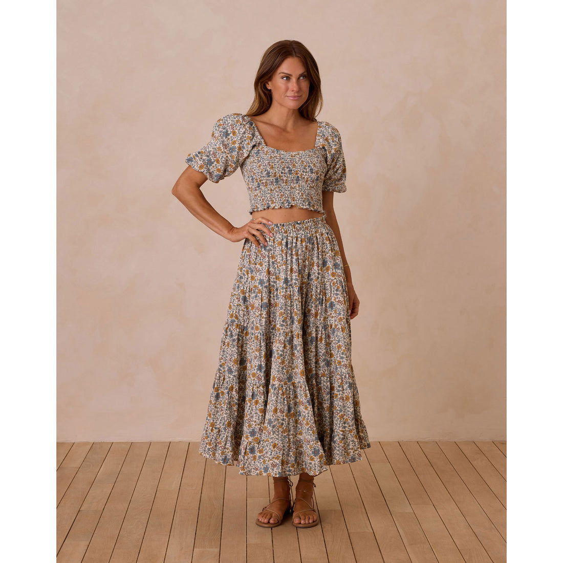 Rylee and Cru Gardenia Ruffle Tiered Women Maxi Skirt