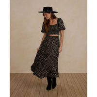 Rylee and Cru Dark Flora Tiered Maxi Women Skirt