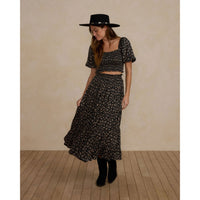 Rylee and Cru Dark Flora Tiered Maxi Women Skirt