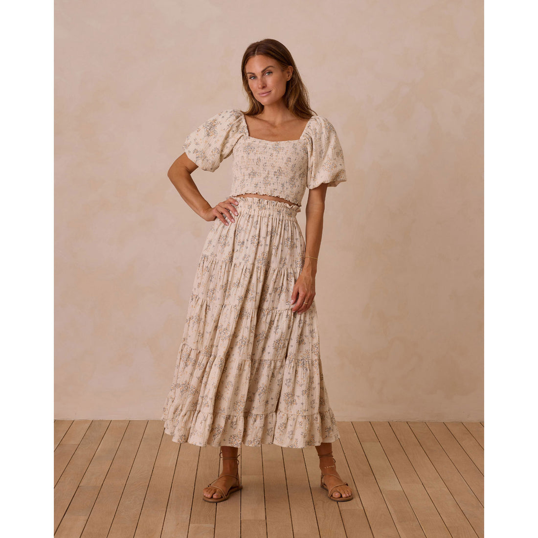 Rylee and Cru Natural Citrus Grove Women Maxi Skirt