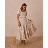 Rylee and Cru Natural Citrus Grove Women Maxi Skirt