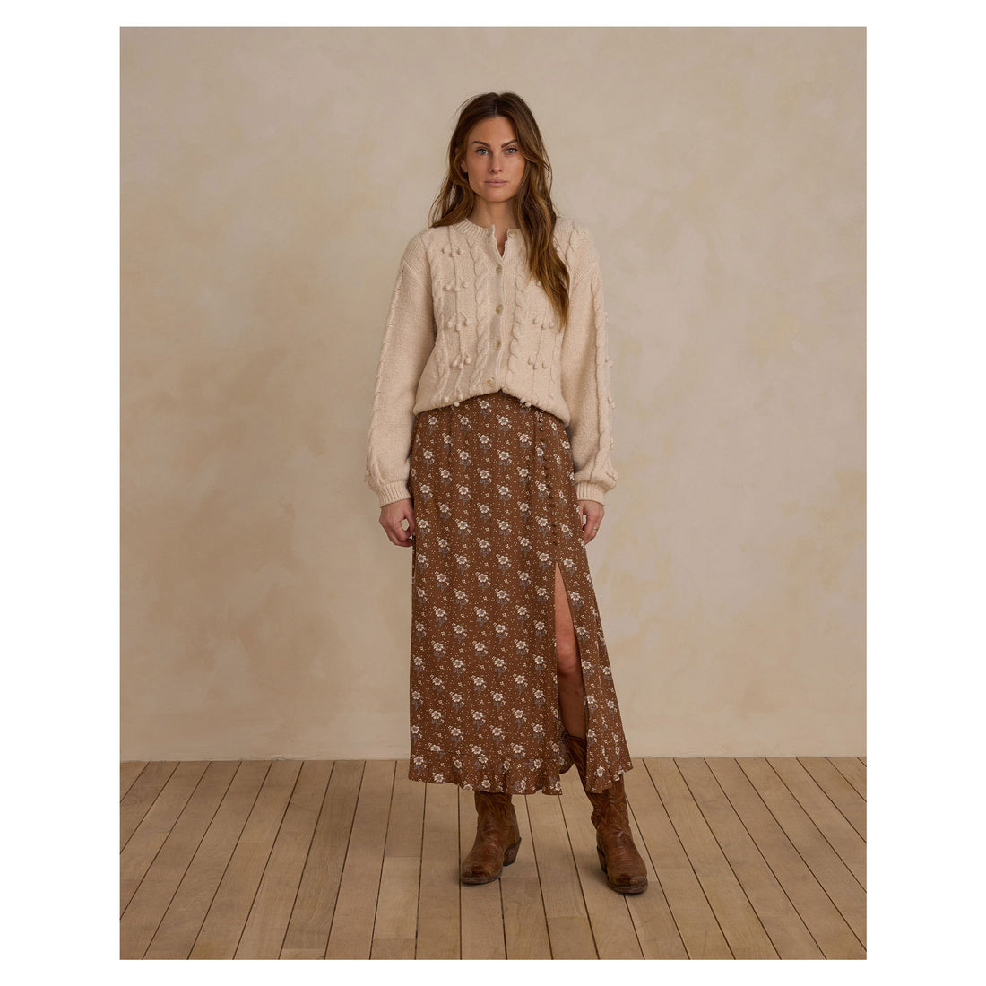 Rylee and Cru Natural Bobble Womens Cardigan