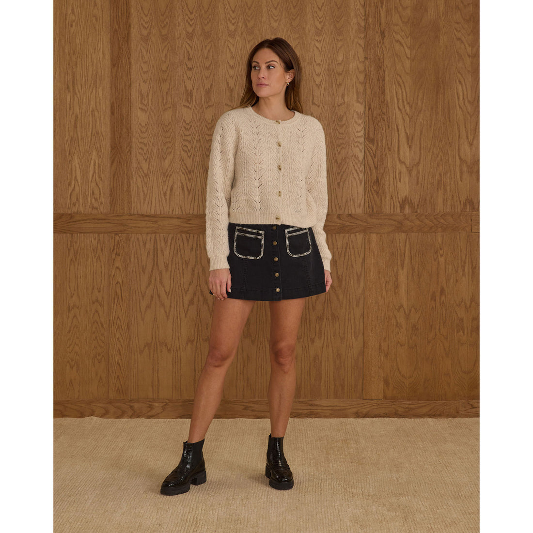 Rylee and Cru Heathered Oatmeal Women Cheyenne Cardigan