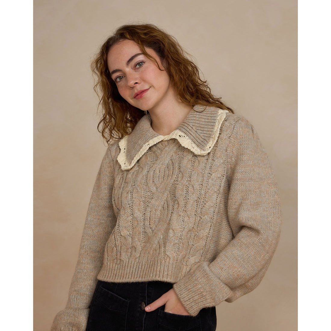Rylee and Cru Heathered Sand Alice Women Sweater