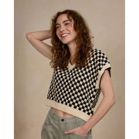 Rylee and Cru Check Sweater Women Vest