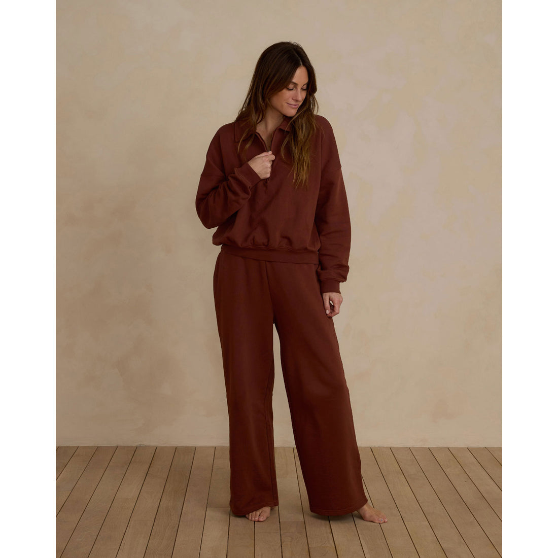 Rylee and Cru Brick Quarter Zip Women Pullover