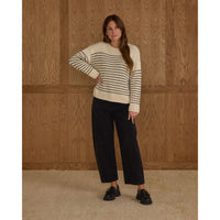Rylee and Cru Black Stripe Women Jacques Sweater