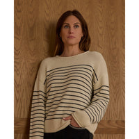 Rylee and Cru Black Stripe Women Jacques Sweater