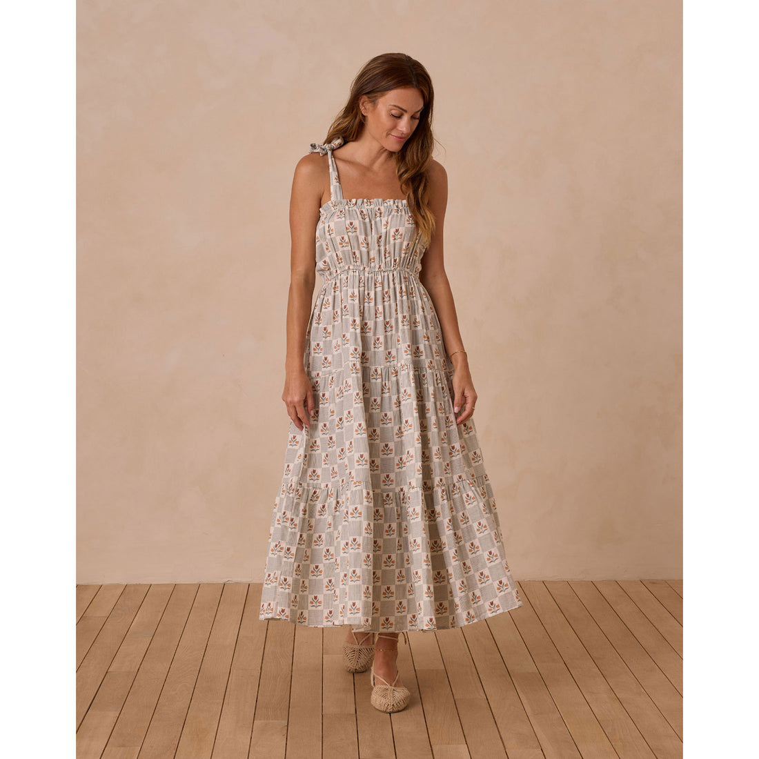 Rylee and Cru Ivory Garden Grid Delphina Women Dress
