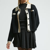 Indee Black Polo Knit Cardigan