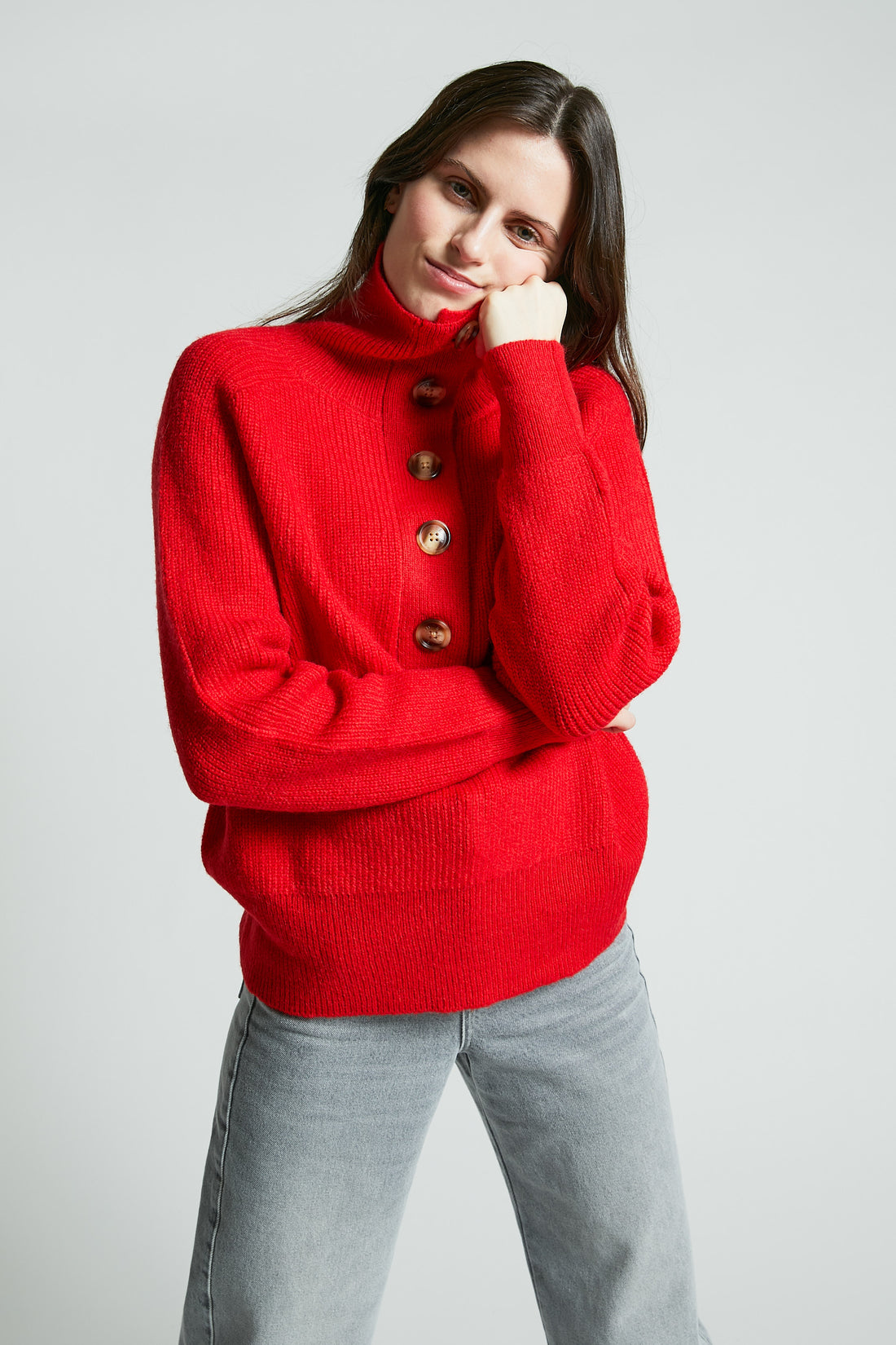 Indee Tomato Red Knit Pullover