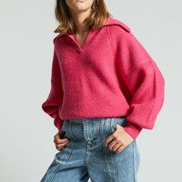 Indee Fushia Polo Knit Sweater