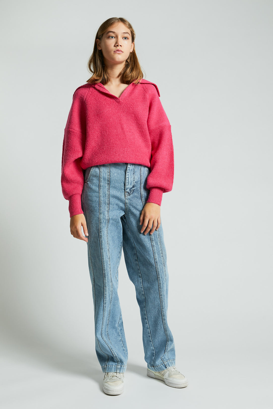 Indee Fushia Polo Knit Sweater
