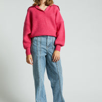 Indee Fushia Polo Knit Sweater