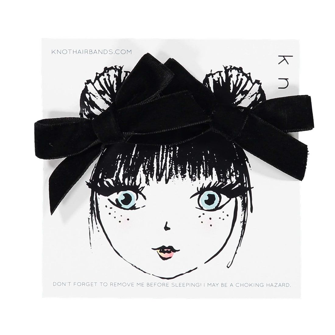 Knot Hairbands Black Ribbon Mini Bow Clip Set