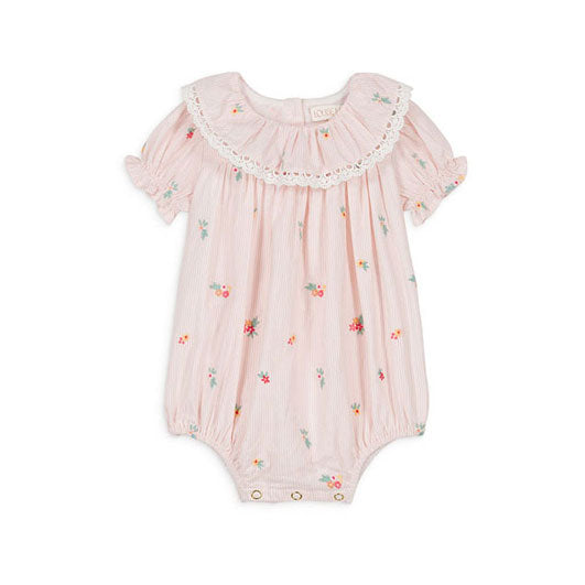 Louise Misha Pink Bouquet Stripe Yolia Romper
