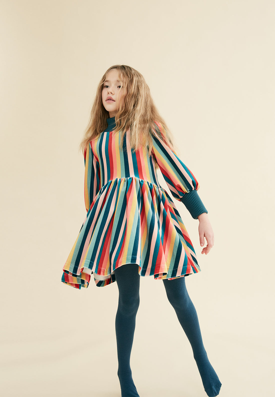 The Middle Daughter Multi Stripe Round Up Dress