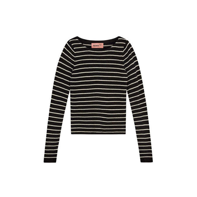 Designers Remix Black Cream Stripes Breton Sweater