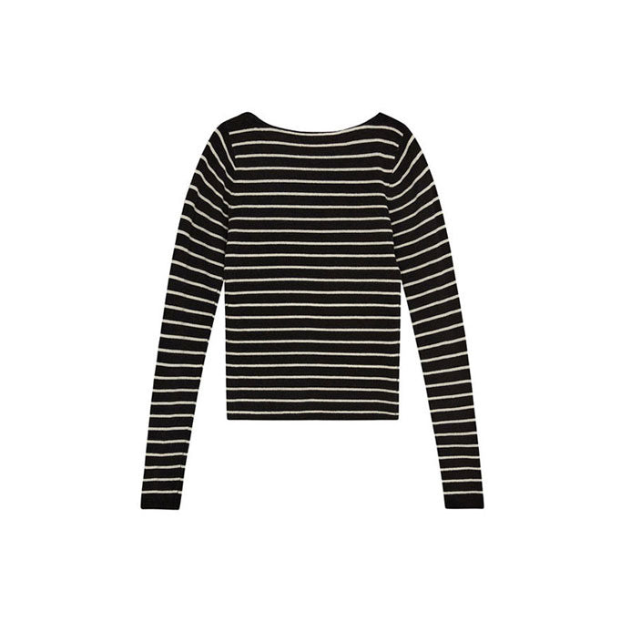 Designers Remix Black Cream Stripes Breton Sweater
