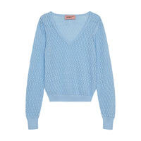 Designers Remix Light Blue Taliana Cropped Sweater