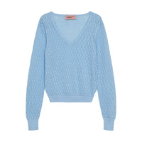 Designers Remix Light Blue Taliana Cropped Sweater