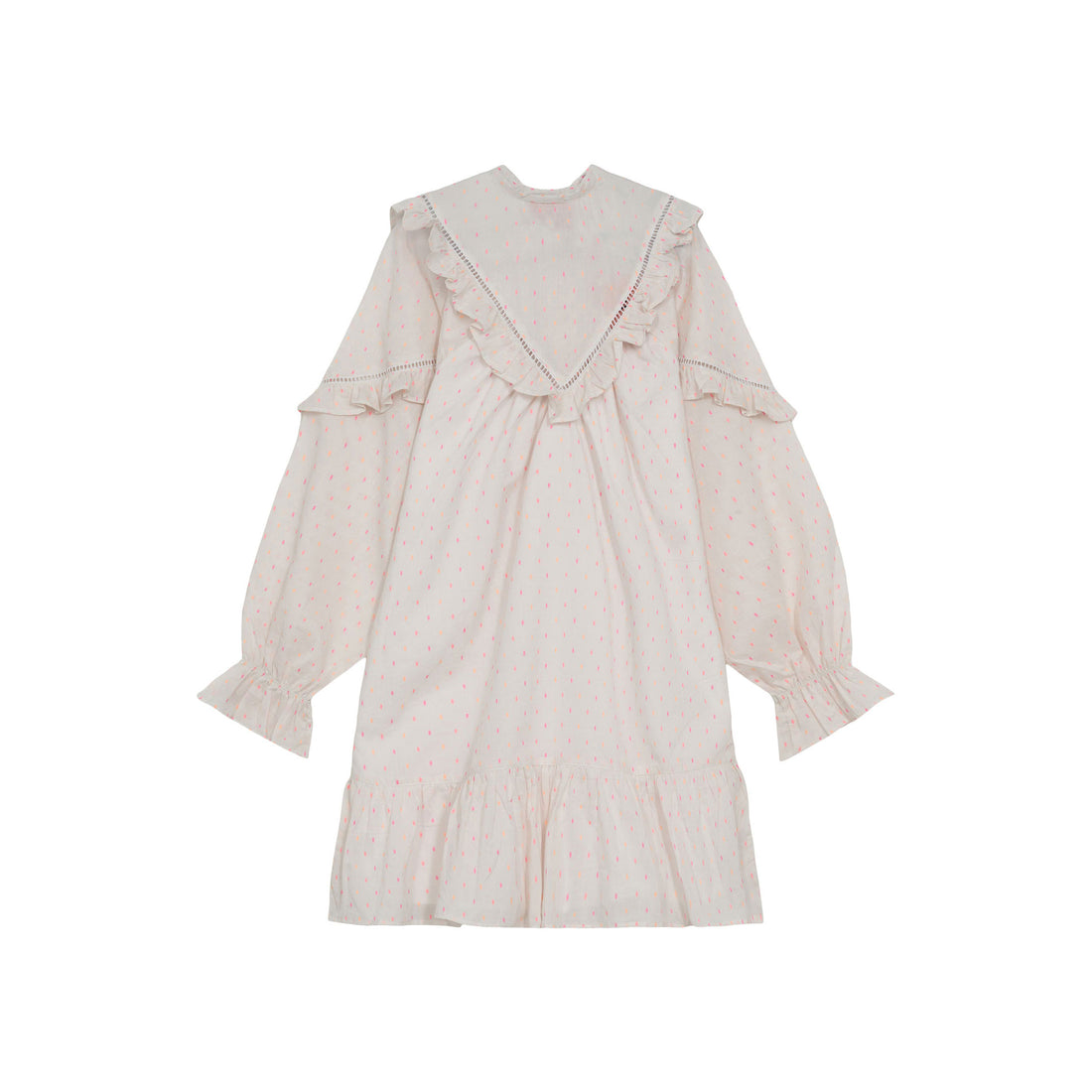 Designers Remix Cream/Orange Pink Velma Ruffle Dress