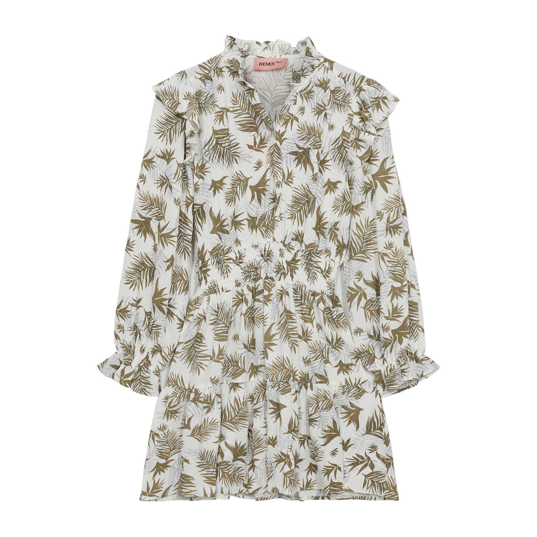 Designers Remix Olive Palm Print Hanna Dress