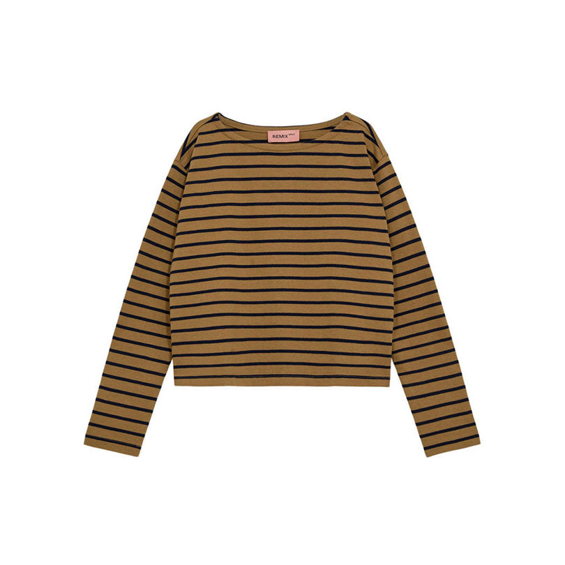 Designers Remix Brown Stripes Stacy Longsleeve Tshirt